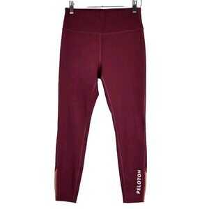Peloton Move Rib Insert Capri Leggings Womens M Maroon Peach Spinning Athletic‎